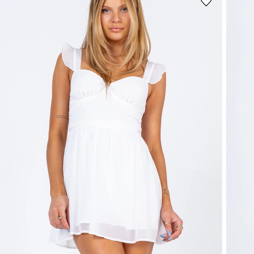 Princess Polly So Sweet Mini Dress White Graduation Dress